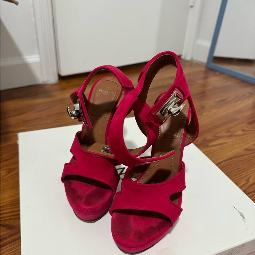 Givenchy Fuchsia Heels with Silver Buckle